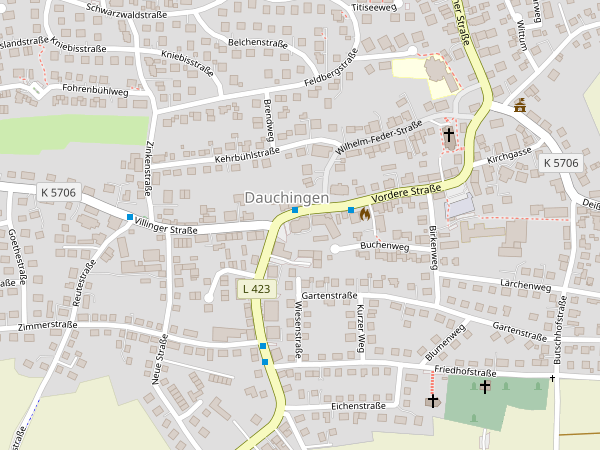 Karte: Vordere Straße 2, 78083 Dauchingen